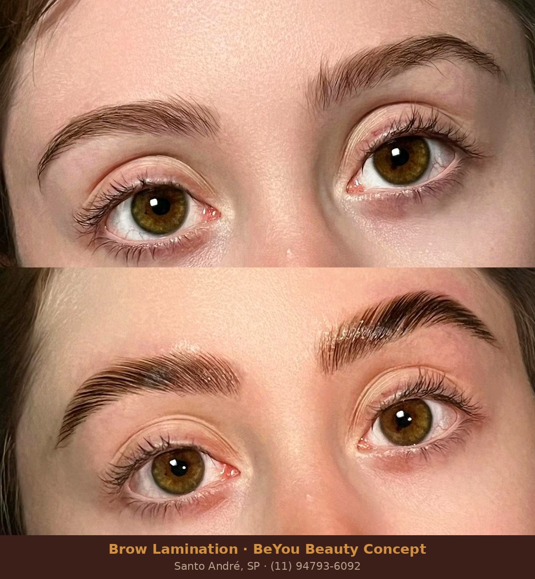 Antes e depois brow lamination – BeYou Santo André