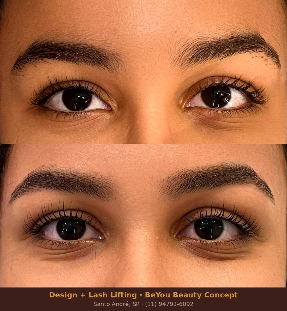 Antes e depois design + lash lifting – BeYou Santo André