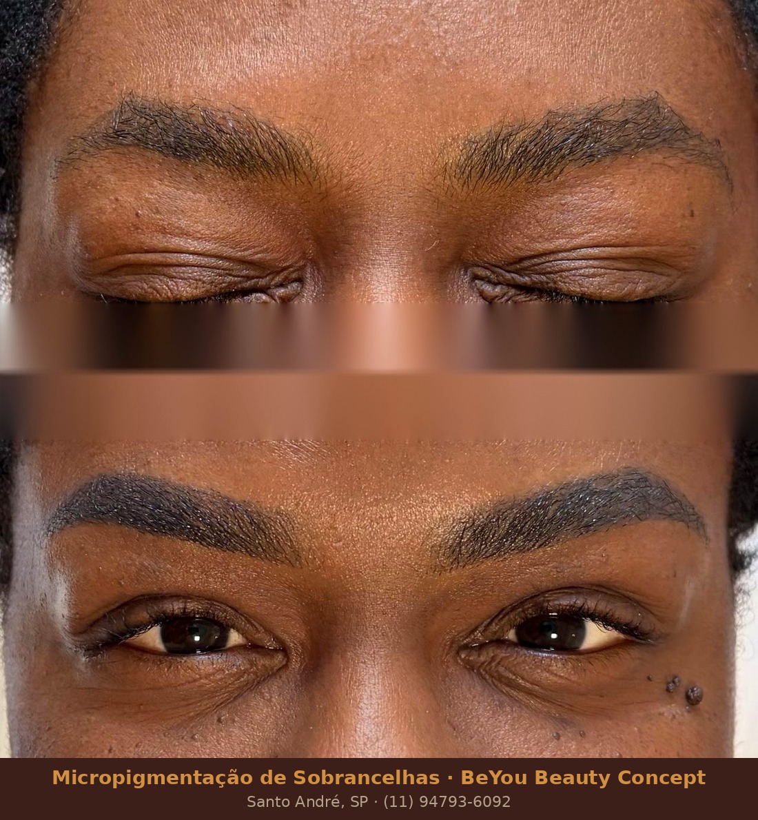 Antes e depois micropigmentação de sobrancelhas – BeYou Santo André